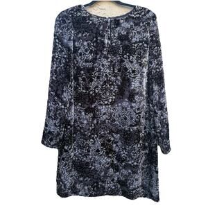 J Jill Black Crushed Velvet Bohemian Tunic, Women’s Small Petite